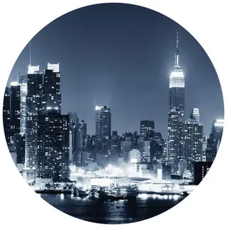 K&L Wall Art Vliestapete »Runde Vliestapete«, New York Skyline Stadt, mehrfarbig, matt - bunt