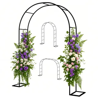 Rosenbogen aus Metall, Gartenbogen Torbogen für Kletterpflanzen, Rankbogen Breit 100 120 140 180 200 240 300 400 cm, Hochzeit Pergola Rankgitter, Stabil Rosenspalier, Party Dekor(B100xH220 cm)
