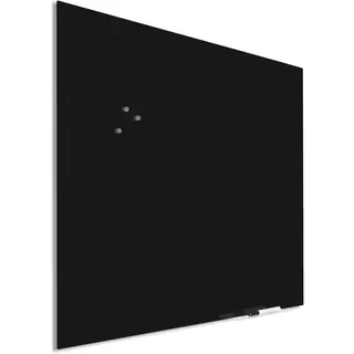 IVOL Design Glasboard Premium - Magnetische und beschreibbare Glastafel mit versteckter Montage - Magnettafel (100 x 100 cm, Schwarz)