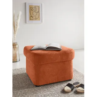 Hocker DOMO COLLECTION "Papenburg elegant und zeitlos, B/T 57/57cm", orange (terra), B:57cm H:41cm T:57cm, Luxus-Microfaser (100% Polyester);Struktur ( 90% Polyester, 10% Polyacryl);Microfaser PRIMABELLE (100% Polyester);Kunstleder SOFTLUX;Chenilleoptik (95% Polyester, 5% Polyamid);Webstoff (100% Polyester), Hocker, Polsterhocker, in großer Farbvielfalt