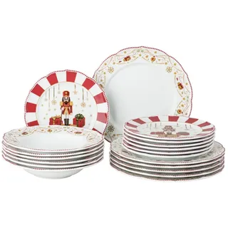 Hutschenreuther Tellerset Christmas Love 22 cm/27 cm/23 cm rot 18er Set