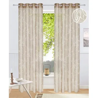 OTTO home Gardine Anna, 1 Stück, halbtransparent, Äste-Motiv (1 St), Ösen, halbtransparent, Ausbrenner, Bestseller, Äste-Motiv, Viskose, Polyester grau 140 cm x 225 cm