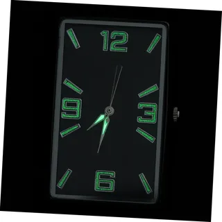 HAPINARY Autouhr Selbstklebend für Auto Armaturenbrett Kleine Quadratische Analoge Uhr mit Legierung und Glas Einfache Bedienung Stilvolle Armaturenbrettdekoration für Auto und Büro