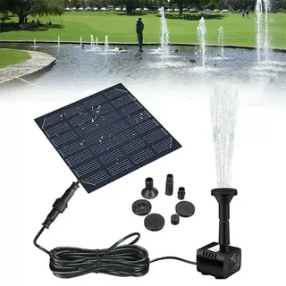 Solarpumpe Für Springbrunnen, 7v Solarpumpe, 1,4w 150l/h Mit Mehreren Düsen, Für Den Außenbereich/garten/teich/vogeltränke/pool/garten