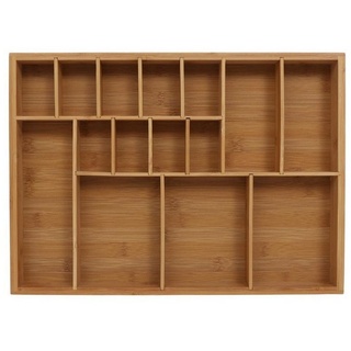 Terra Home Besteckeinsatz 44x32x5 cm Bambus Organizer Schublade Besteckkasten braun, Für besteck oder als Organizer braun