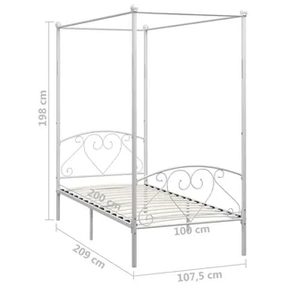vidaXL Himmelbett 100 x 200 cm Weiß