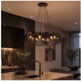 s.luce Pendelleuchte s.luce Orb Cluster Glas-Pendelleuchte 7-flammig 7x50cm Gold Verlauf