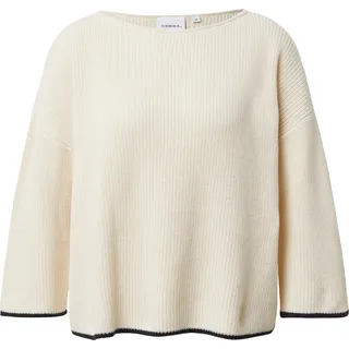 Comma, Pullover Boxy Fit Kontrastdetails Beige 44