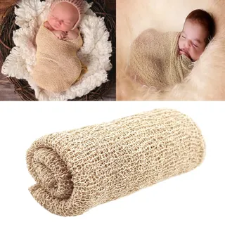 DOERDO Long Ripple Wrap Neugeborenes Baby Stretch Wrap DIY Neugeborene Fotografie Wrap Baby Foto Requisiten, Beige