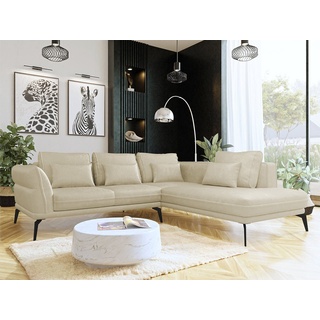Mirjan24 Ecksofa Zurich, mit Schlaffunktion, Polsterecke Sofa, Couchgarnitur, Loft L-Form beige