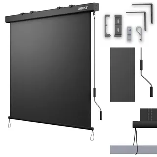 onbest Senkrechtmarkise 250 x 160 cm grau Polyester
