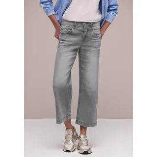 STREET ONE High Waist Wide Leg Jeans im loose fit light Grey wash, 32, - 32W / 26L