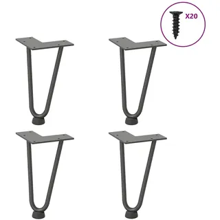 vidaXL Haarnadelbeine 4 Stk. Anthrazit 20 cm Massivstahl