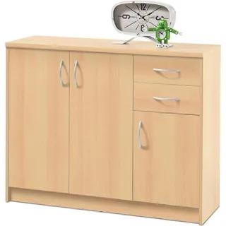 Kommode Standschrank Sideboard Beistellschrank Holzkommode Schrank "Olli V" Buche