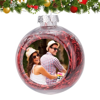 Custom Christmas Clear Ornament Personalisierte Fotokugel Ornamente Dekorativer hängender Baum-Anhänger 2023 Geschenk für Paare Babys erste Weihnachts-Silvester-Party