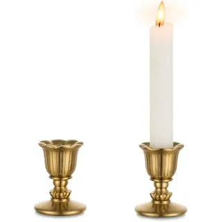 Set Aus 2 Vintage-kerzenständern Aus Messing - Kleine Goldene Kerzenhalter Für Retro-antike Tischdekoration, Hochzeit, Wohnzimmer, Weihnachten, Party, Adventskranz