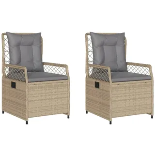 vidaXL Gartensessel 58 x 67 x 34 cm beige 2 St.