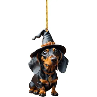 Dackel Deko, Weihnachtsdeko Anhänger, 2D Dackel Weihnachten Deko, Lustig Hunde Hängende Zubehör, Weihnachtsbaumschmuck Acryl, Weihnachtsschmuck Christmas Decorations, Für Die Festtage (A, One Size)