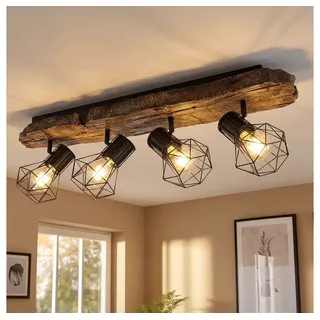 GLOBO LIGHTING Deckenspot, Leuchtmittel nicht inklusive, Landhaus Deckenleuchte braun schwarz braun