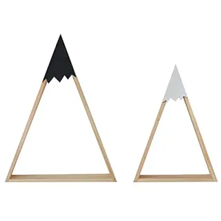Nacnic Set von Zwei nordisch Stil wandregale | schwarz und weiß | dreieckiges Regale aus MDF-Holz | kinderzimmer, Wohnzimmer und Baby-Regale | medium und groß größen.