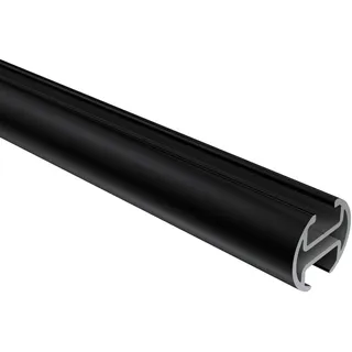 Interdeco Innenlaufprofil Schwarz 20 mm Ø aus Aluminium für Innenlauf-Gardinenstangen, 180 cm