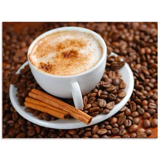 ARTland Qualitätsbilder I Wanddeko Glasbilder Glas Bilder 60 x 45 cm Ernährung Genuss Getränke Kaffee Foto Braun D8RR Cappuccino - Kaffee
