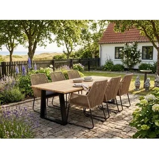 Brafab Laurion-Midway Gartenmöbel-Set-1, 6 Sessel Midway und 1 Tisch Laurion 230x100cm