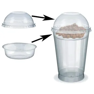 VEPATIM 100 Feinkostbecher für Salat Müsli Joghurt mit Einsatz + Deckel 400 ml