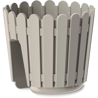 POETIC/EMSA - Geländertopf für den Außenbereich - Pflanzgefäss aus recyceltem Kunststoff - Dekorativ - Farbe Grau - L.29,5 x B.29,5 x H.26,5 cm - 9,2 Liter