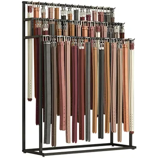 QJSZMEI Gurtel Stander Einzelhandel (Schwarz, 100X40X150CM) | Bodenstehender Gürtelaufhänger, Gurtelstander Metall, Metall Herren Schrank Display Ständer Organizer