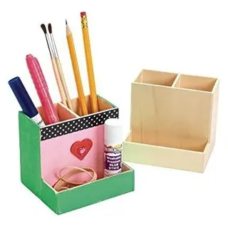 Colorations Färbungen – Dekorieren Sie Ihren eigenen Schreibtisch-Organizer aus Holz, Set v