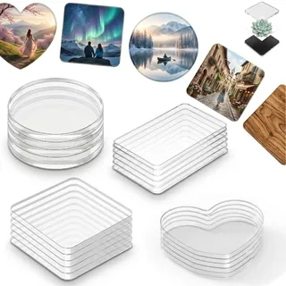 20 Stück Magnete Selbst Gestalten, Acryl Magnete zum Kleben (5 mm Dick) | Fotomagnete Selbst Gestalten mit Kleberücken, Kühlschrankmagnete zum Selbstgestalten für DIY-Deko (Küche, Büro, Schule)
