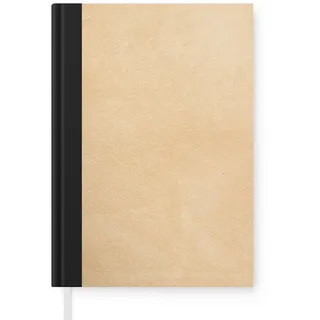 MuchoWow Notizbuch Leder - Strukturiert - Lederoptik - Beige, Notebook, Notizblock a5, Tagebuch, Journal Liniert beige