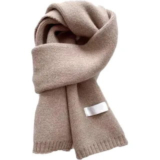 XQILGVF Winterschal in Volltonfarbe, gemütlicher Strickschal, Strickschal für kaltes Wetter, Warmer Dicker Schal für Damen