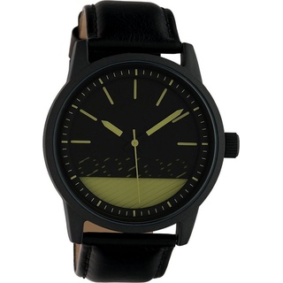 OOZOO Quarzuhr Oozoo Damen Armbanduhr OOZOO Timepieces, (Analoguhr), Damenuhr rund, groß (ca. 45mm), Lederarmband schwarz, Fashion schwarz