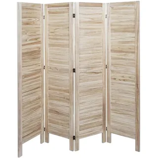 Mendler Paravent HWC-G30, Trennwand Sichtschutz Raumteiler, Shabby-Look 170x162cm ~ hellbraun