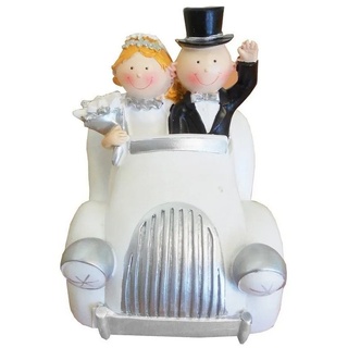 Luftballonwelt Spardose Spardose Spartopf Silberhochzeit 25 Hochzeitstag Silberpaar im Auto, kann auch beschriftet werden mit einem wasserfesten Stift silberfarben
