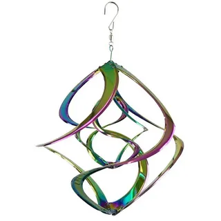 dekotrend.gallery Windspiel Windspiel doppel Hurrikan Edelstahl Rostfrei Windrad Wind Dancer 44 cm, Deko Twister Handarbeit Wetterfest Frostfest UV-Beständig
