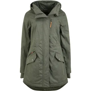Oxmo OXBella Damen Parka Übergangsmantel Lange Jacke mit Kapuze Pattentaschen Regular fit, - L