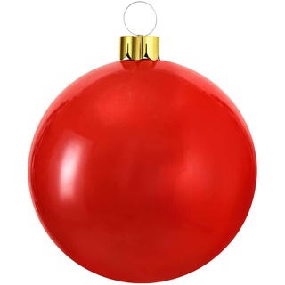 XXL-Weihnachtskugeln Christbaumkugeln für den Außenbereich, frostsicher und wetterfest (Kugel aufblasbar Ø 45 cm - 1 Stück, Rot)