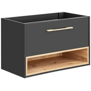 99rooms Waschbeckenunterschrank Barni I (Waschtischunterschrank, Waschbeckenunterschrank) ohne Waschbecken, 60/80/100/120 x 57 cm, mit Schublade, Soft-Close Funktion, Modern Design grau 80 cm x 57 cm x 46 cm