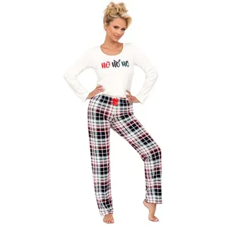 Donna Schlafanzug HoHoHo (Set, 2 tlg., 2-teilig) Damen Pyjama lang 2-teilig Langarm Baumwolle Winter lila 42/XL