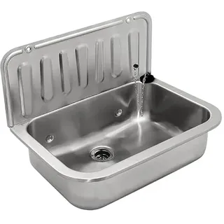 BADOSAN Ausgussbecken Edelstahl Wandmontage Waschbecken 367x495x325