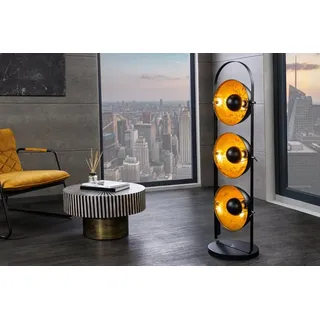 riess-ambiente Stehlampe STUDIO 130cm schwarz / gold, ohne Leuchtmittel, Industrial schwarz