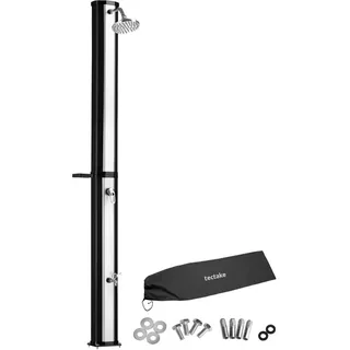 tectake Solardusche, Schwarz, Silber, Kunststoff, 18x217x44.5 cm, Freizeit, Pools und Wasserspaß, Gartenduschen