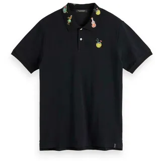 Scotch & Soda Poloshirt Scotch & Soda Herren Poloshirt Embroidered Pique Polo 155469 schwarz S