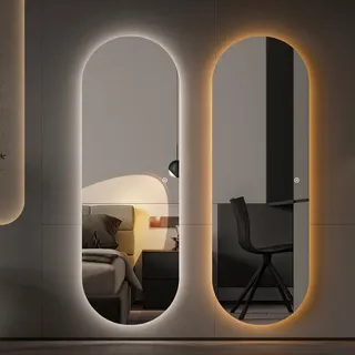 Led Standspiegel Oval 160x60 Cm Groß Ovaler Ganzkörperspiegel Mit Beleuchtung Spiegel Mit Beleuchtung Für Ankleidezimmer, Schlafzimmer, Wohnzimmer
