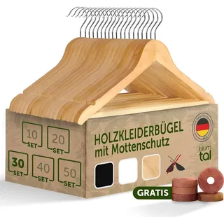 Blumtal Kleiderbügel Holz Beige 30 St.