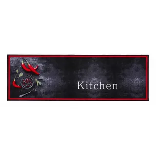 MD Entree Küchenläufer Cook&Wash rot B/L: ca. 50x150 cm - Rot, Schwarz