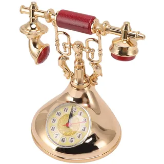 HERCHR Vintage Wecker Retro, Retro-Telefonuhr, Vintage lauter Wecker Tischlampe, Vintage Telefonmodelluhr Antikes Telefon Altmodisches Telefon-Tischuhr-Modell Für Zuhause, Café, Büro